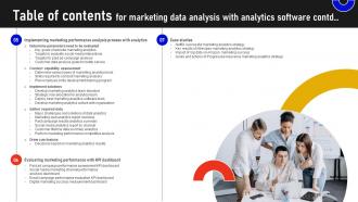 Table Of Contents For Marketing Data Analysis With Analytics Software MKT SS V Analytical Impactful