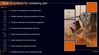 Table Of Contents For Marketing Plan