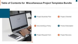Table Of Contents For Miscellaneous Project Templates Bundle Ppt Download