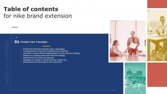 Table Of Contents For Nike Brand Extension Ppt Slides Professional