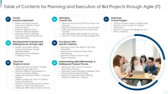 Table Of Contents For Of Bid Projects Through Agile IT