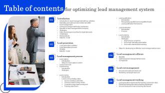 Table Of Contents For Optimizing Lead Management System