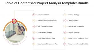 Table of contents for project analysis templates bundle ppt rules