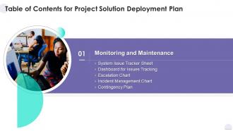 Table Of Contents For Project Solution Deployment Plan