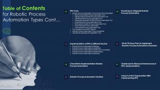 Table Of Contents For Robotic Process Automation Types