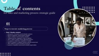 Table Of Contents For Sales And Marketing Process Strategic Guide Guide Mkt SS
