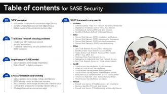 Table Of Contents For Sase Security Ppt Show Designs Download