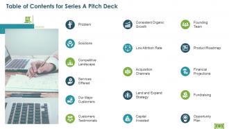 Table of contents for series a pitch deck ppt themes