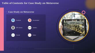 Table Of Contents For Session Challenges To Metaverse Training Ppt