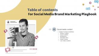 Table Of Contents For Social Media Brand Marketing Playbook