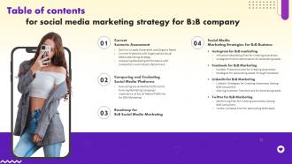 Table Of Contents For Social Media Marketing Strategy For B2b Company