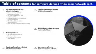 Table Of Contents For Software Defined Wide Area Network Slides Good