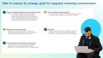 Table Of Contents For Strategic Guide For Integrated Marketing Communication Analytical Good