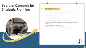 Table Of Contents For Strategic Planning Slide Strategic Planning
