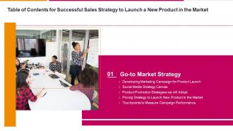 Table Of Contents For Successful Sales Strategy