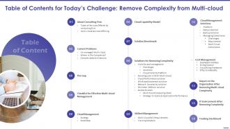 Table Of Contents For Todays Challenge Remove Complexity From Multi Cloud