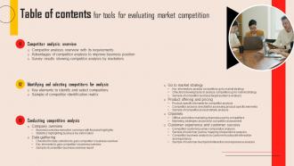 Table Of Contents For Tools For Evaluating Market Competition MKT SS V