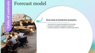 Table Of Contents Forecast Model Ppt Slides Design Inspiration
