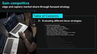 Table Of Contents Gain Competitive Edge And Capture Market Share Through Focused Strategy