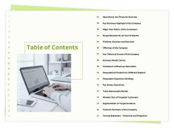 Table of contents geographic expansion ppt powerpoint presentation icon example file
