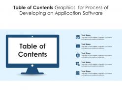 Table of contents graphics for process of developing an application software infographic template