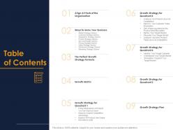 Table Of Contents Growth Matrix Ppt Powerpoint Presentation Backgrounds