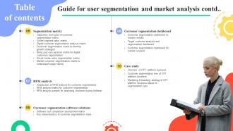 Table Of Contents Guide For User Segmentation And Market Analysis MKT SS V Professional Images