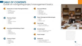 Table Of Contents Guide On Navigating Project Management Basics PM SS