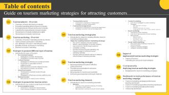 Table Of Contents Guide On Tourism Marketing Strategies For Attracting Customers Strategy SS