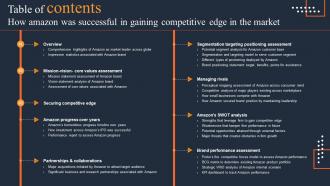 Table Of Contents How Amazon Was Successful In Gaining Competitive Edge In The Market