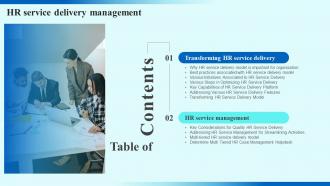 Table Of Contents HR Service Delivery Management
