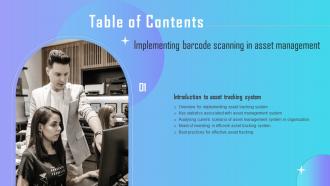 Table Of Contents Implementing Barcode Scanning In Asset Management