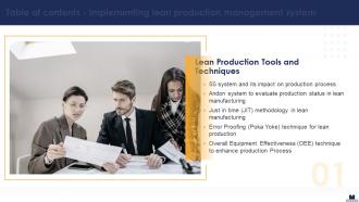 Table Of Contents Implementing Lean Production