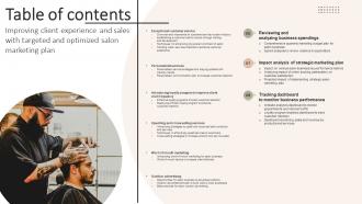 Table Of Contents Improving Client Experience And Sales With Targeted Strategy SS V Good Images