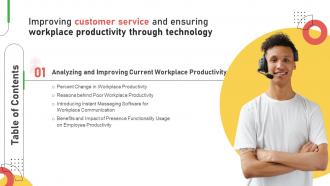 Table Of Contents Improving Customer Service And Ensuring Workplace Productivity Through Technology