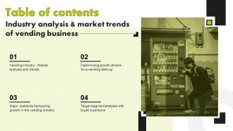 Table Of Contents Industry Analysis And Market Trends Of Vending Business