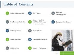Table of contents industry introduction ppt example topics