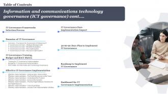 Table Of Contents Information And Communications Technology Governance Ict Governance
