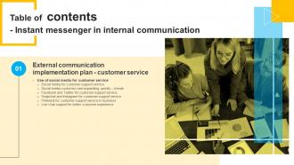 Table Of Contents Instant Messenger In Internal Communication