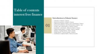 Table Of Contents Interest Free Finance Ppt Powerpoint Grid Fin SS V