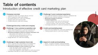 Table Of Contents Introduction Of Effective Credit Card Marketing Plan Strategy SS V