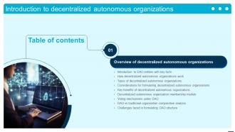 Table Of Contents Introduction To Decentralized Autonomous Organizations BCT SS