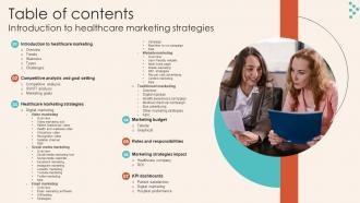 Table Of Contents Introduction To Healthcare Marketing Strategies Strategy SS V