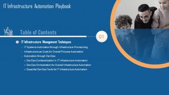 Table Of Contents IT Infrastructure Automation Playbook Ppt Slide Template