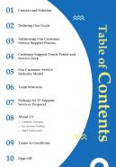 Table Of Contents It Support Services Proposal One Pager Sample Example Document