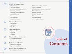 Table of contents kubernetes development process ppt presentation examples