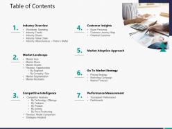 Table of contents m3310 ppt powerpoint presentation pictures skills