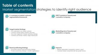 Table Of Contents Market Segmentation Strategies To Identify Right Audience MKT SS V Downloadable Appealing