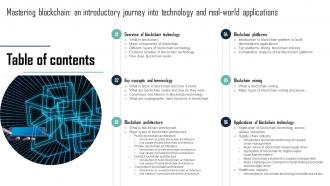 Table Of Contents Mastering Blockchain An Introductory Journey Into Technology BCT SS V