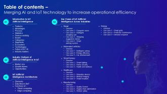 Table Of Contents Merging AI And IOT Technology To Increase Operational Efficiency
